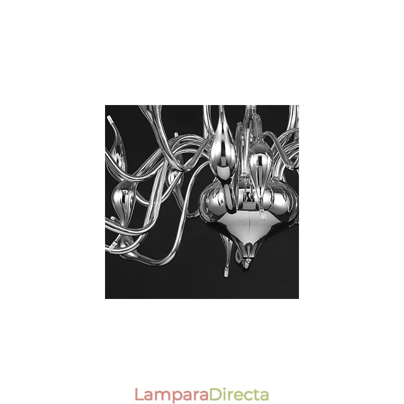 Lámpara de araña moderna de 18 luces G4 con acabado cromado