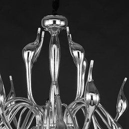Lámpara de araña moderna de 18 luces G4 con acabado cromado