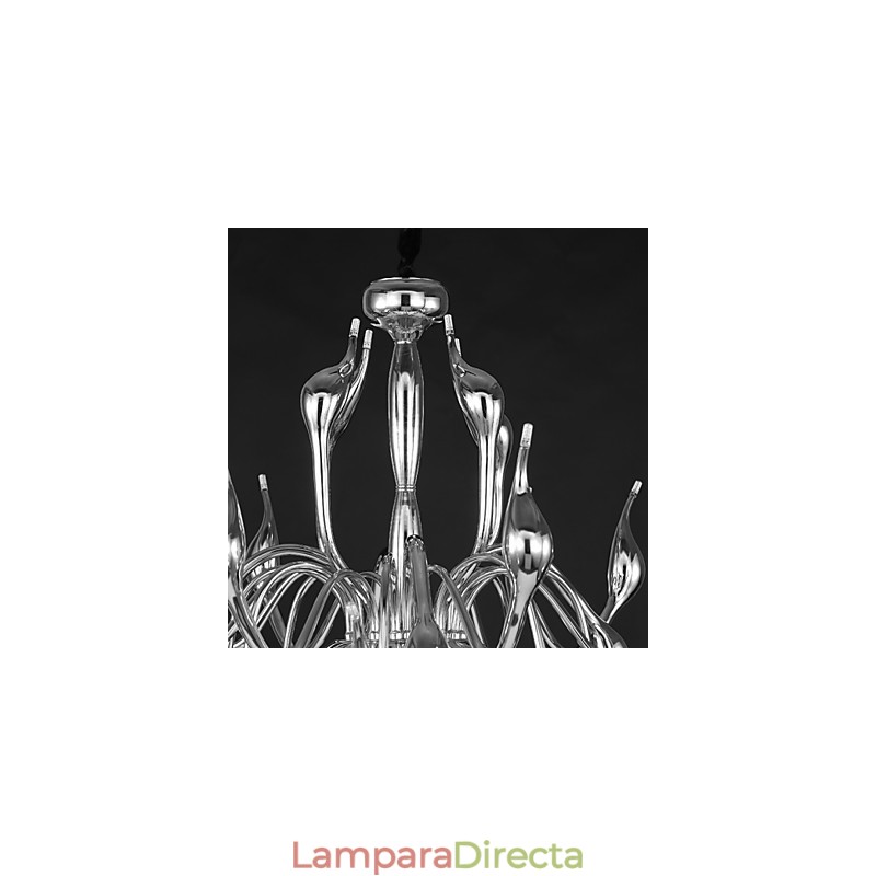 Lámpara de araña moderna de 18 luces G4 con acabado cromado