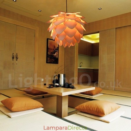 Lámpara colgante de piña de madera rústica Lámpara colgante de piña de madera rústica