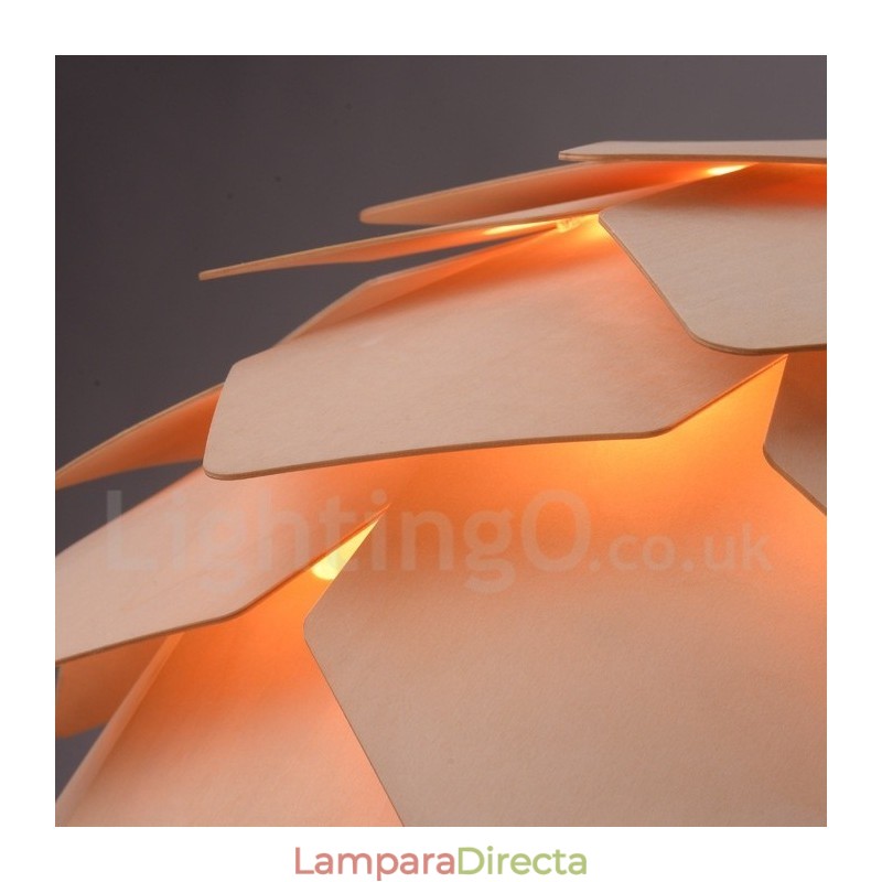 Lámpara colgante de piña de madera rústica