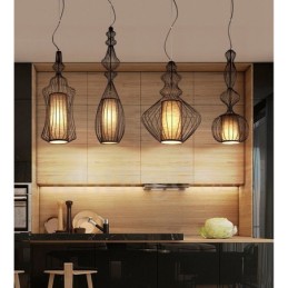 Lámpara colgante de metal estilo vintage estilo country con forma de jarrón