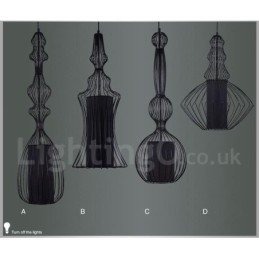 Lámpara colgante de metal estilo vintage estilo country con forma de jarrón