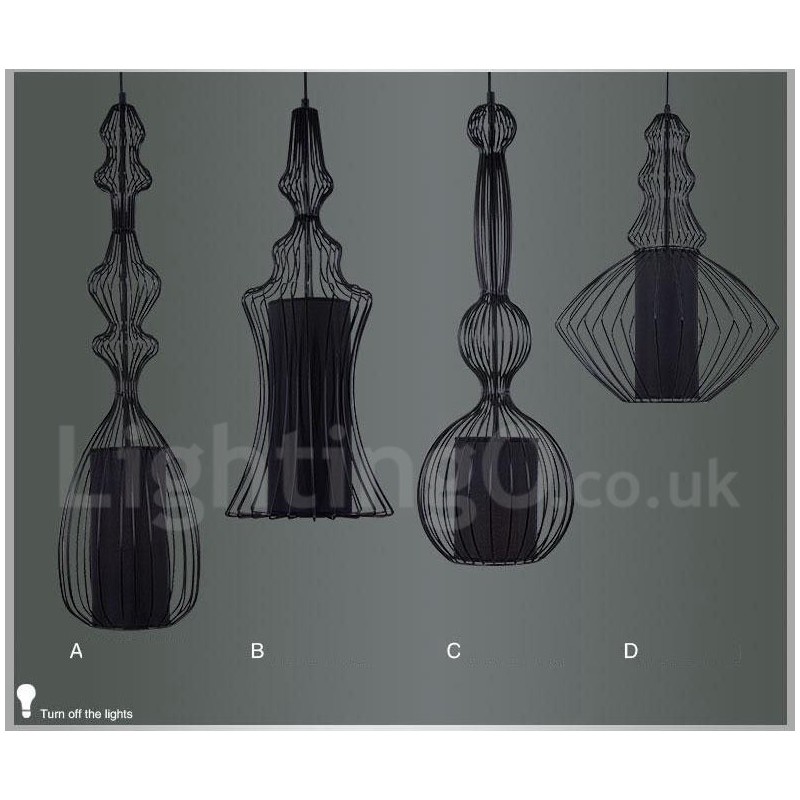 Lámpara colgante de metal estilo vintage estilo country con forma de jarrón