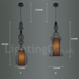 Lámpara colgante de metal estilo vintage estilo country con forma de jarrón