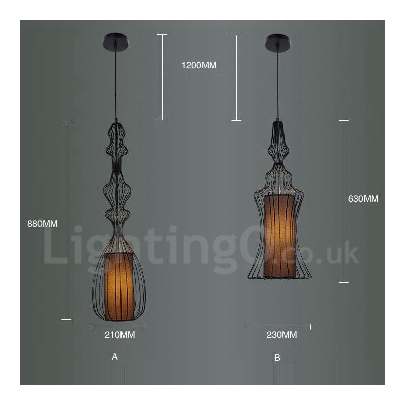 Lámpara colgante de metal estilo vintage estilo country con forma de jarrón