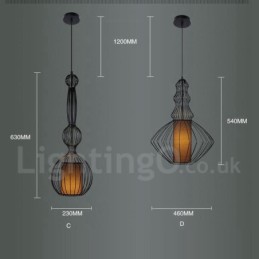 Lámpara colgante de metal estilo vintage estilo country con forma de jarrón