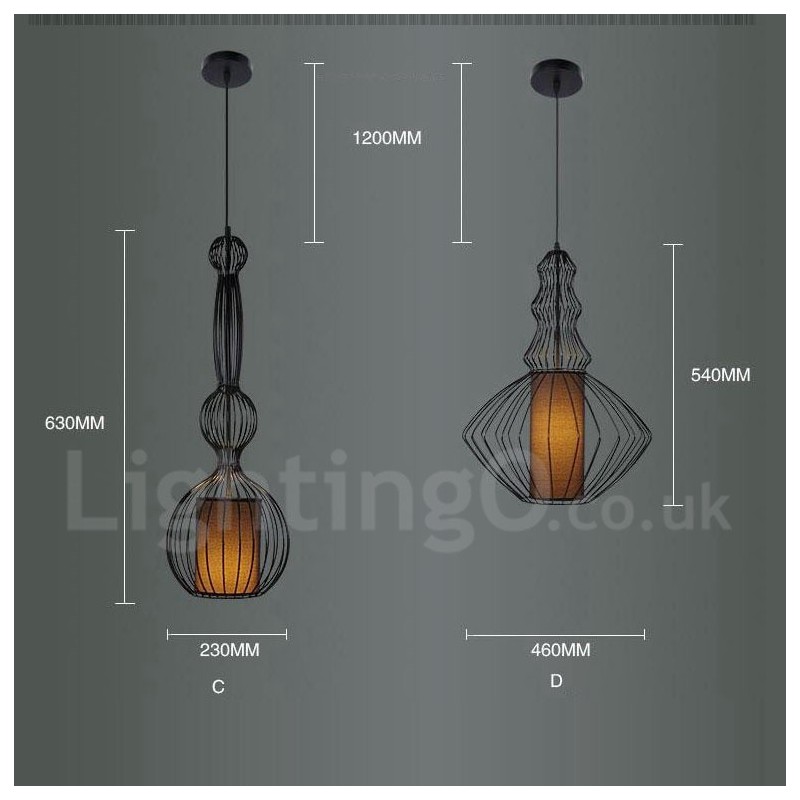 Lámpara colgante de metal estilo vintage estilo country con forma de jarrón