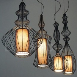 Lámpara colgante de metal estilo vintage estilo country con forma de jarrón