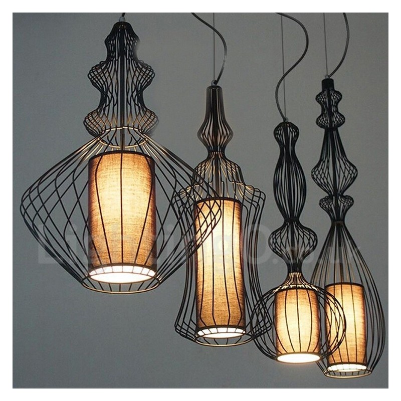 Lámpara colgante de metal estilo vintage estilo country con forma de jarrón