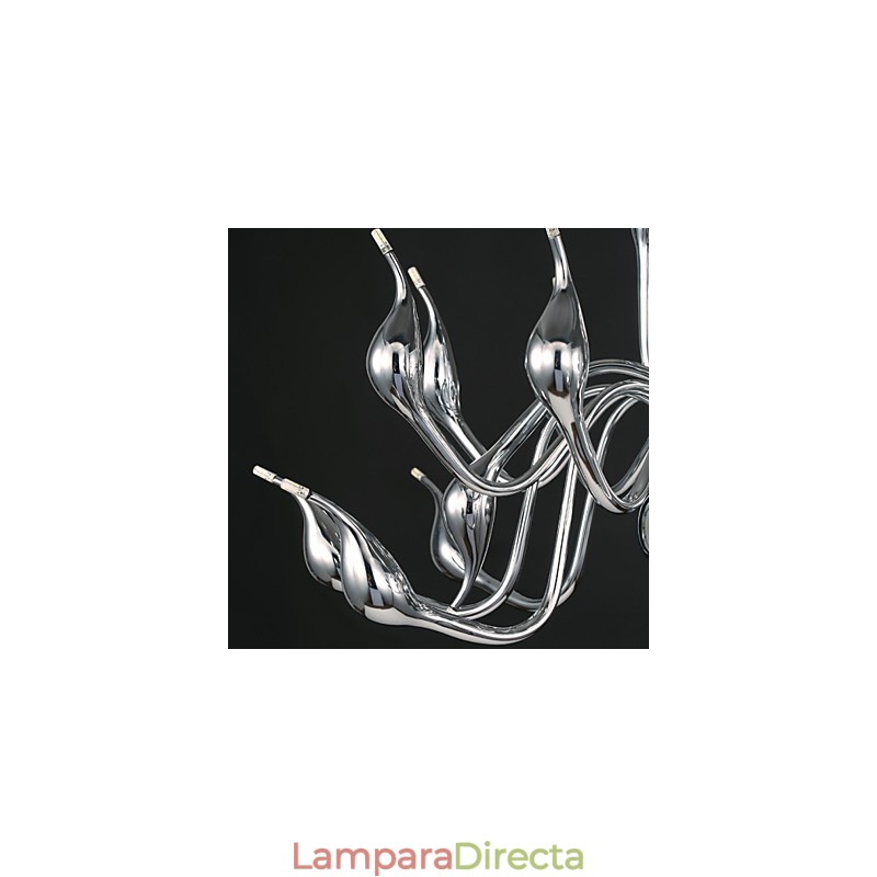 Lámpara de araña moderna de 18 luces G4 con acabado cromado