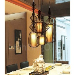 Lámpara colgante de metal estilo vintage estilo country con forma de jarrón