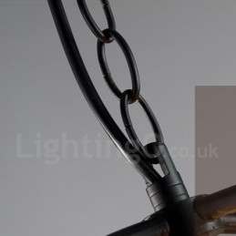 Lámpara colgante vintage de metal con 6 luces y globo