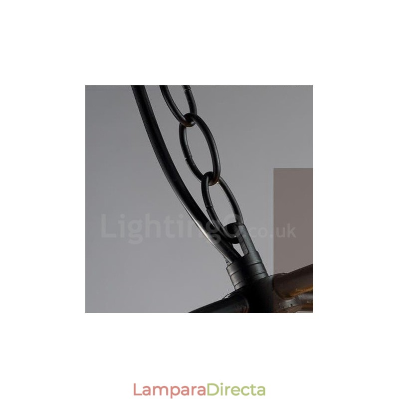 Lámpara colgante vintage de metal con 6 luces y globo