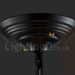 Lámpara colgante vintage de metal con 6 luces y globo