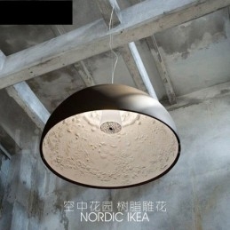 Lámpara colgante rústica negra de una luz