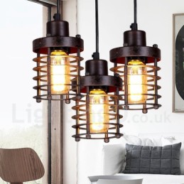 Lámpara colgante de cobre retro vintage de 1 luz