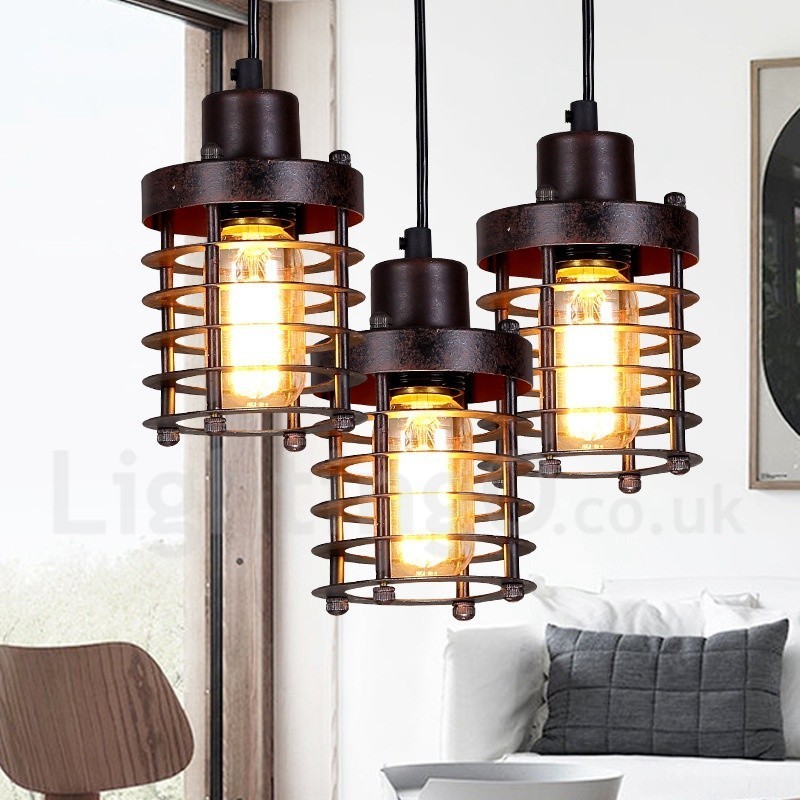 Lámpara colgante de cobre retro vintage de 1 luz