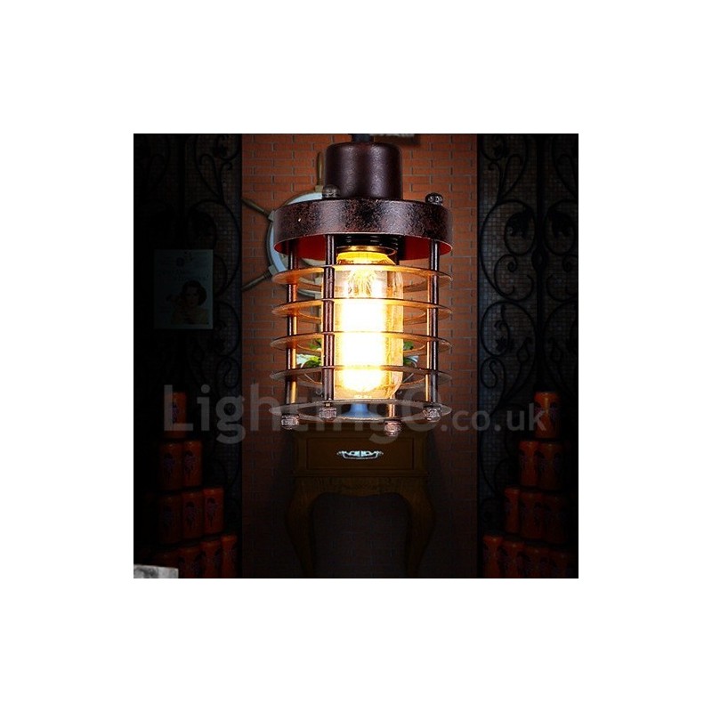 Lámpara colgante de cobre retro vintage de 1 luz