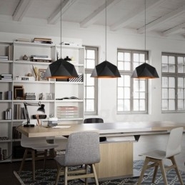 Lámpara colgante moderna contemporánea de 1 luz negra