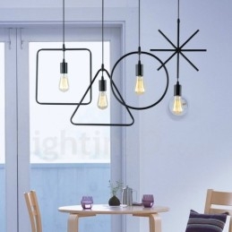Lámpara colgante moderna contemporánea de metal de 1 luz