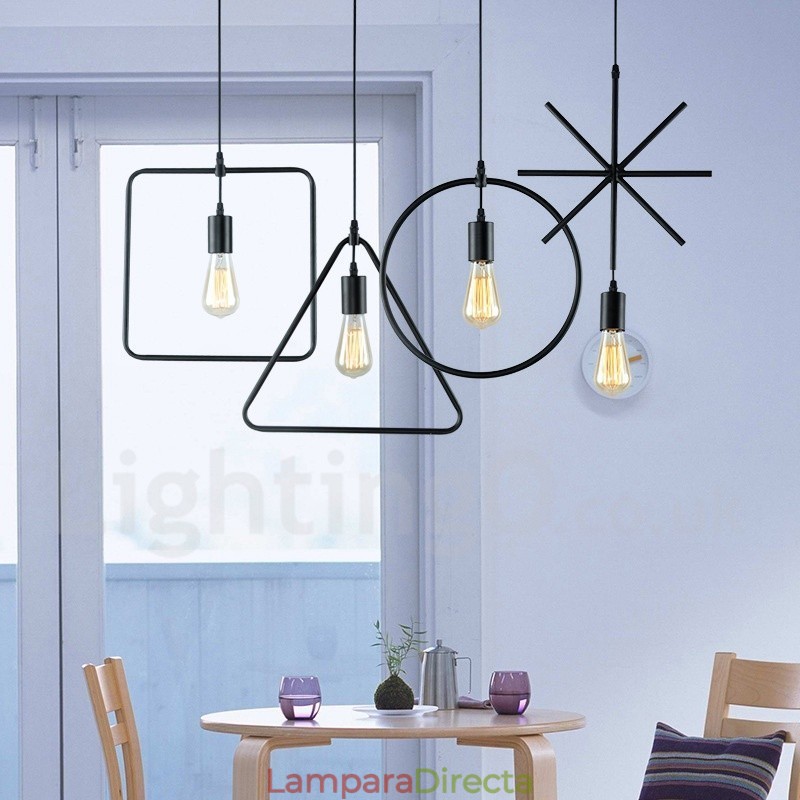 Lámpara colgante moderna contemporánea de metal de 1 luz