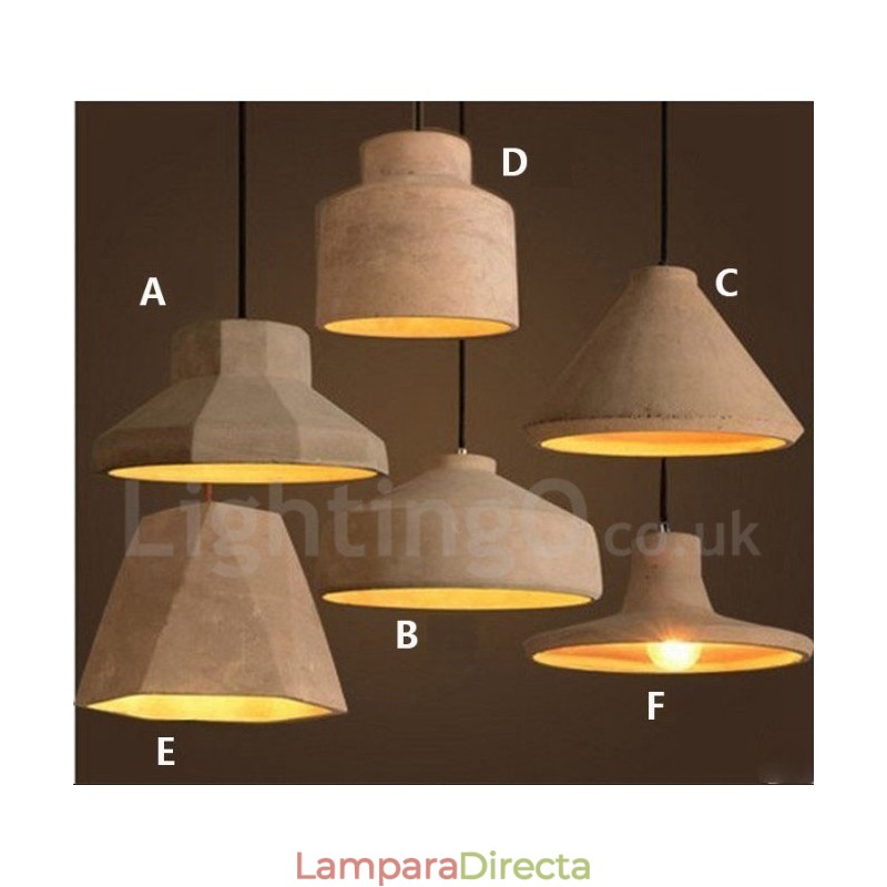 Lámpara colgante de una sola luz de hormigón contemporánea moderna
