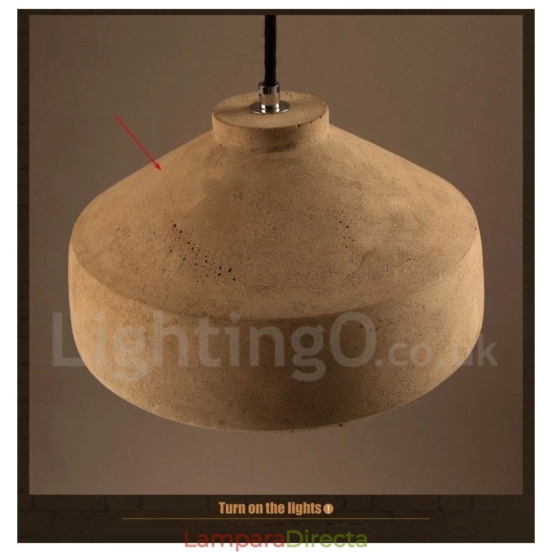Lámpara colgante de una sola luz de hormigón contemporánea moderna