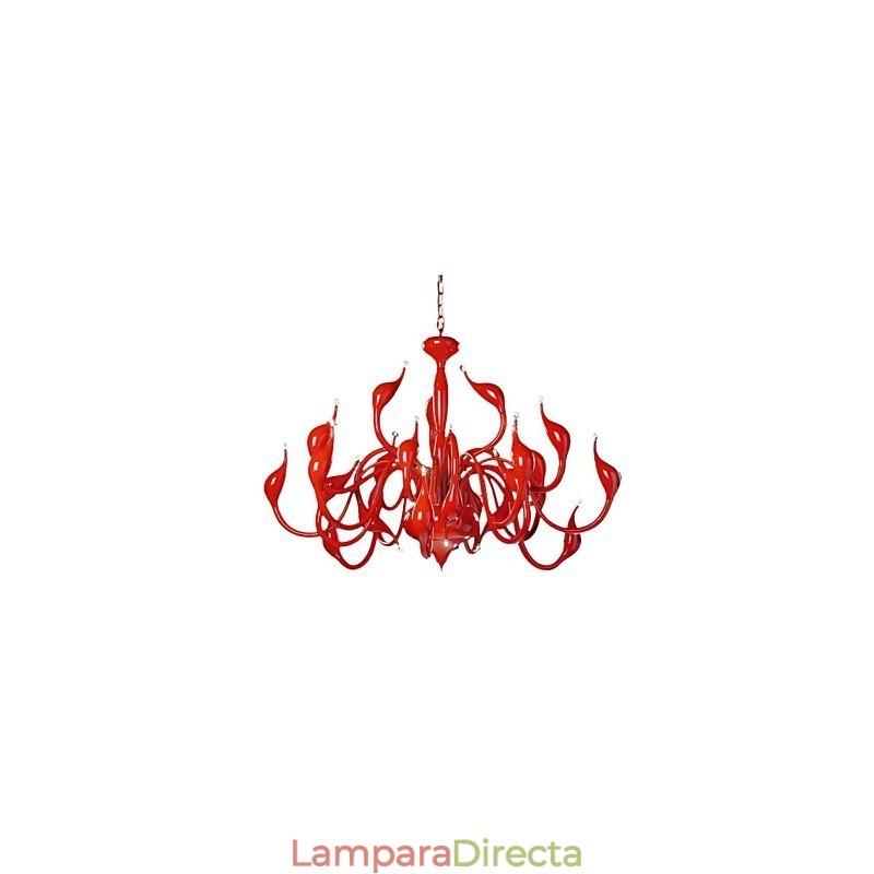 Lámpara de araña moderna de 24 luces G4 con pintura roja