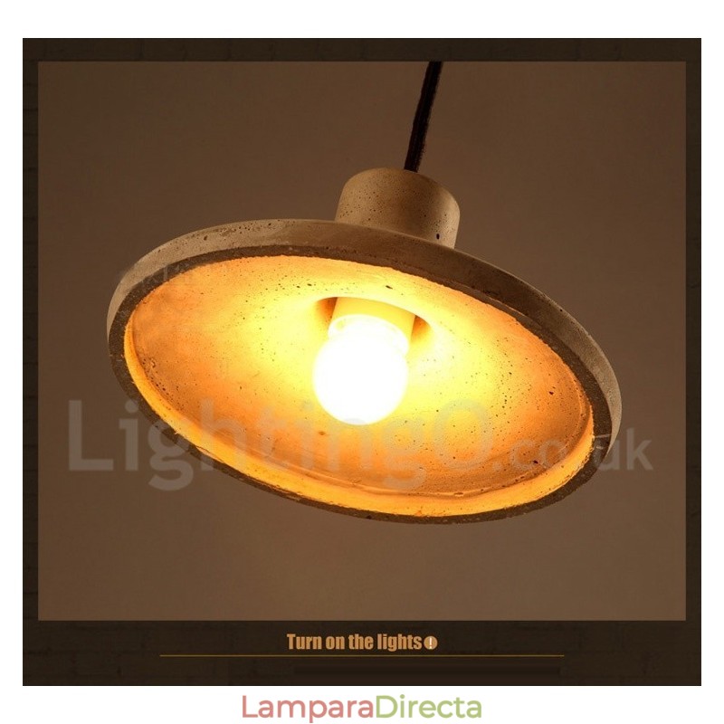 Lámpara colgante de una sola luz de hormigón contemporánea moderna