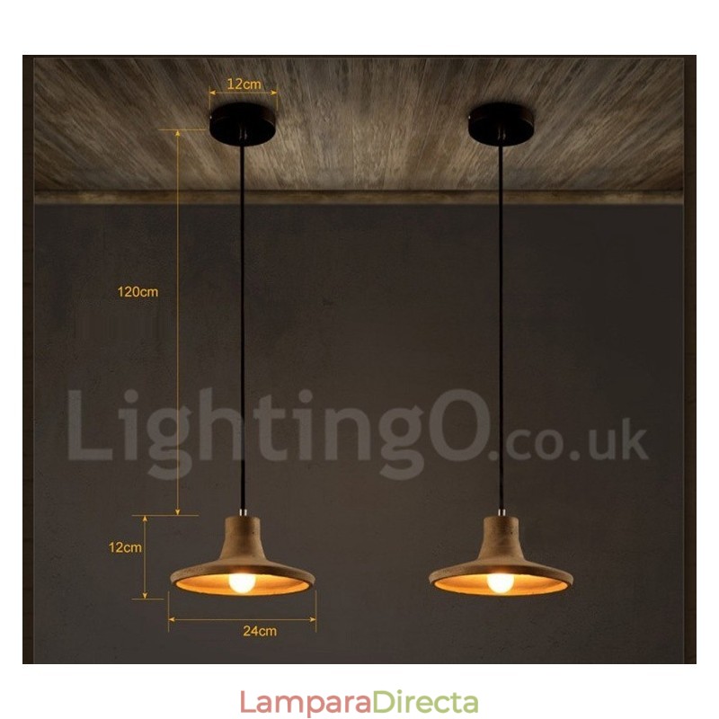 Lámpara colgante de una sola luz de hormigón contemporánea moderna