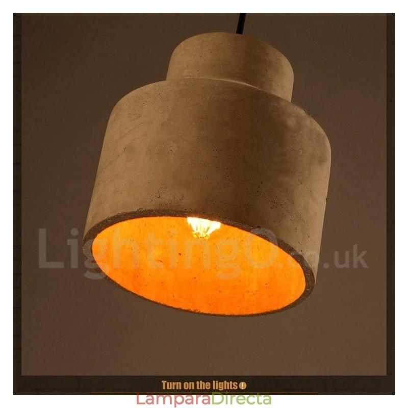 Lámpara colgante de una sola luz de hormigón contemporánea moderna