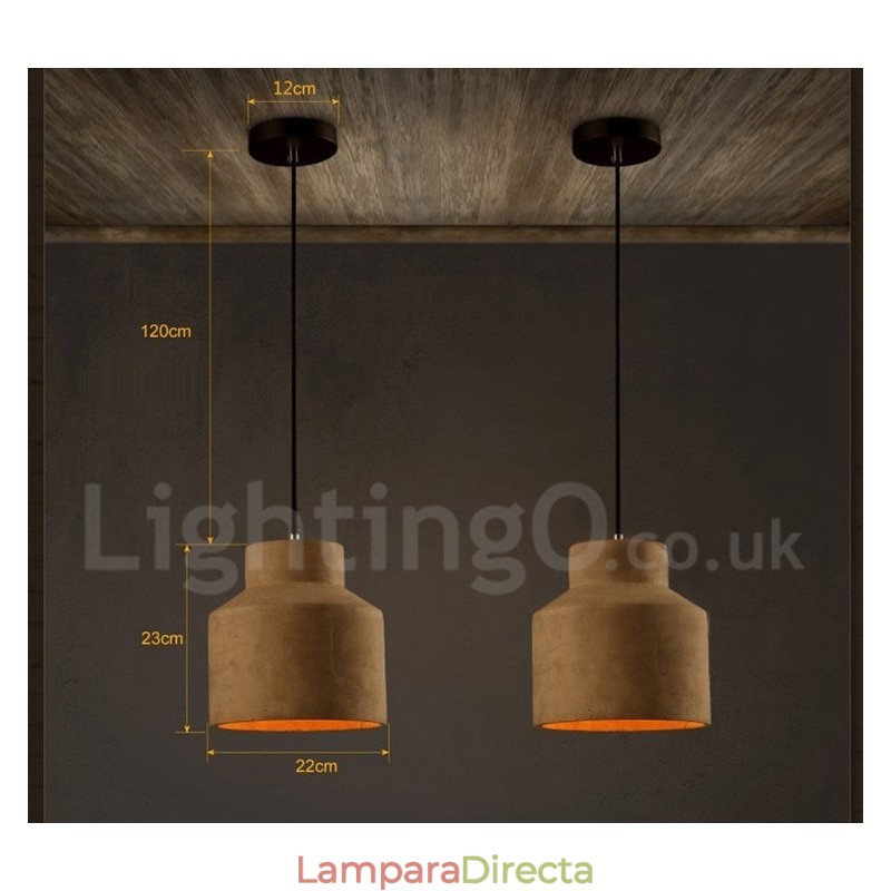 Lámpara colgante de una sola luz de hormigón contemporánea moderna