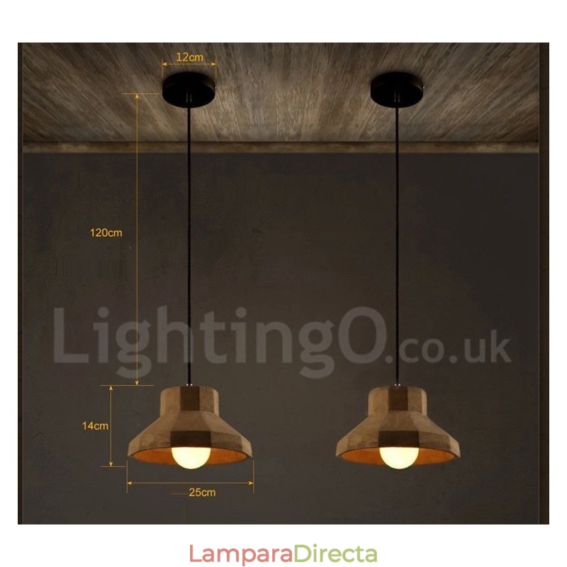 Lámpara colgante de una sola luz de hormigón contemporánea moderna