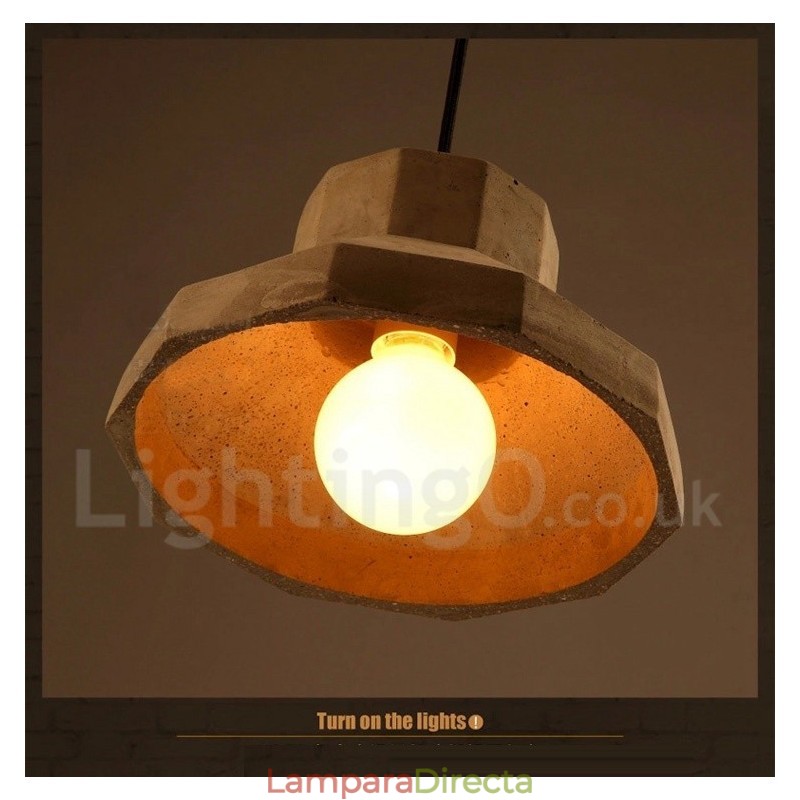 Lámpara colgante de una sola luz de hormigón contemporánea moderna