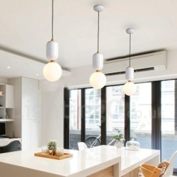 Lámpara colgante contemporánea moderna con pantalla de cristal