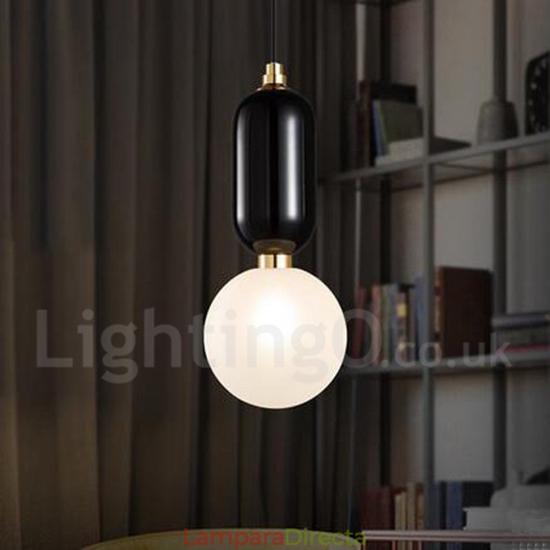 Lámpara colgante contemporánea moderna con pantalla de cristal