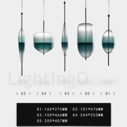 Lámpara colgante moderna y contemporánea de color degradado con pantalla de cristal