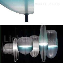 Lámpara colgante moderna y contemporánea de color degradado con pantalla de cristal
