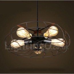 Lámpara colgante retro vintage de 5 luces