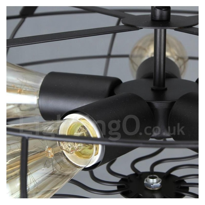 Lámpara colgante retro vintage de 5 luces