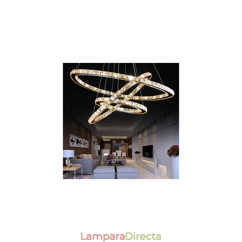 Lámparas de techo con anillo de cristal estilo moderno