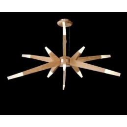 Lámpara colgante moderna contemporánea de madera de 12 luces
