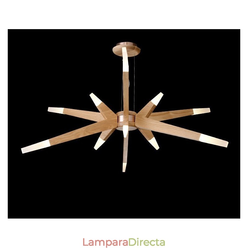 Lámpara colgante moderna contemporánea de madera de 12 luces