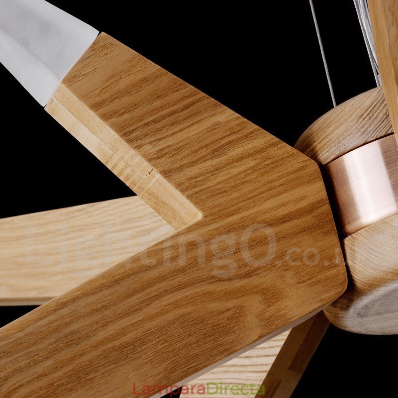 Lámpara colgante moderna contemporánea de madera de 12 luces