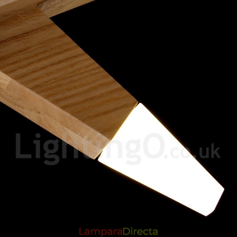 Lámpara colgante moderna contemporánea de madera de 12 luces