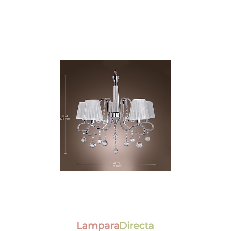 Lámpara de araña moderna contemporánea de cristal galvanizado