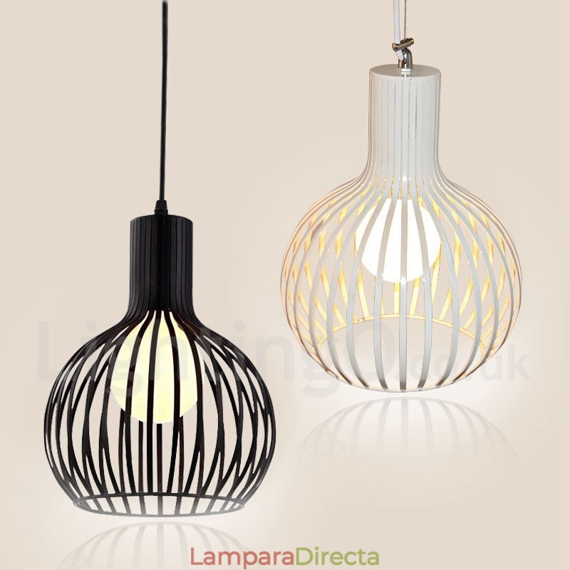 Lámpara colgante moderna y contemporánea de metal con una luz en forma de globo