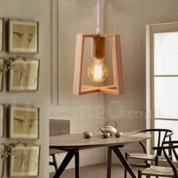 Lámpara colgante contemporánea moderna de madera de 1 luz