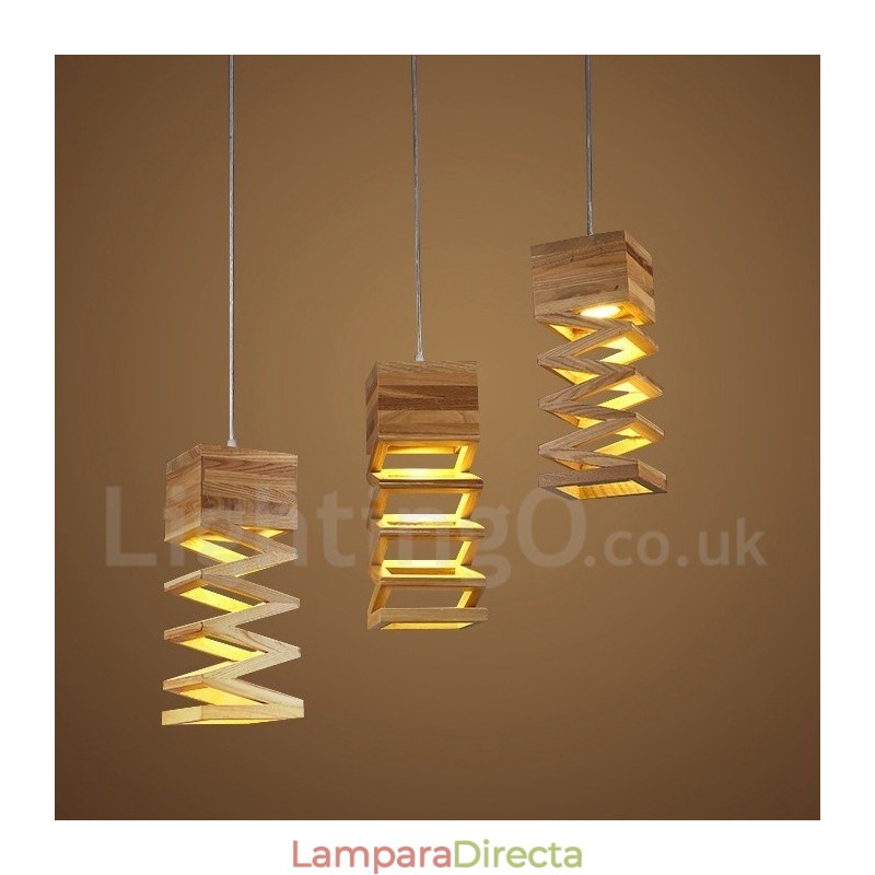 Lámpara colgante de madera contemporánea moderna